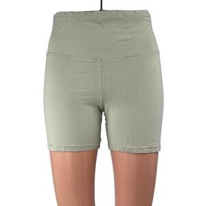 Aritzia Tna Womens Green High Waisted Activewear Sports Yoga Biker Shorts Size M